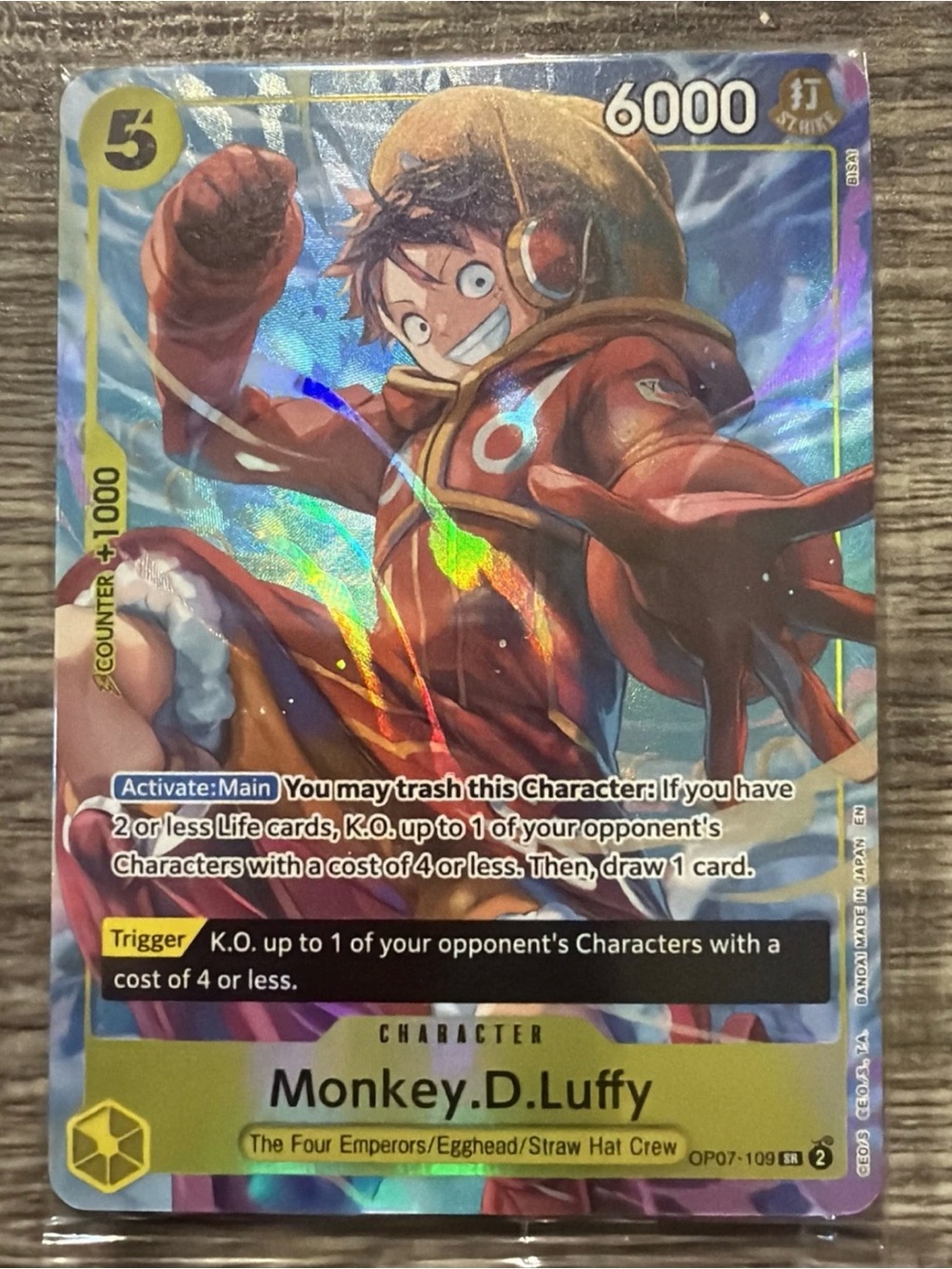 One Piece OP07-109 Monkey.D.Luffy SR Sealed